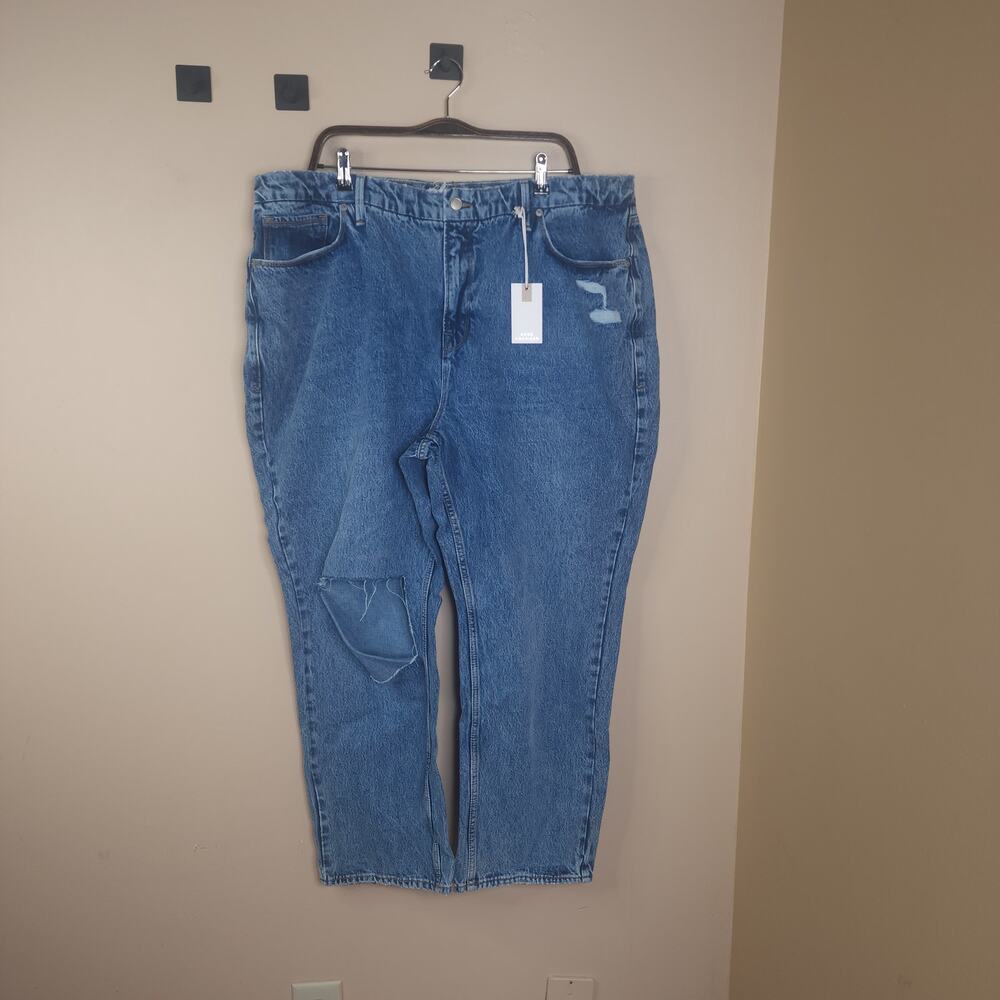 GOOD AMERICAN '90s Duster Straight Leg Jeans Size 18